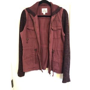 Canvas & sweater utility jacket - L